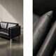 Vintage Mid-Century Danish Modern Two-Seater Black Leather Sofa, 1970s