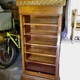 Meuble à rideau classeur meuble bureau ancien acajou et bronze doré