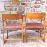 Paire de fauteuils traineau Baumann modèle Scala