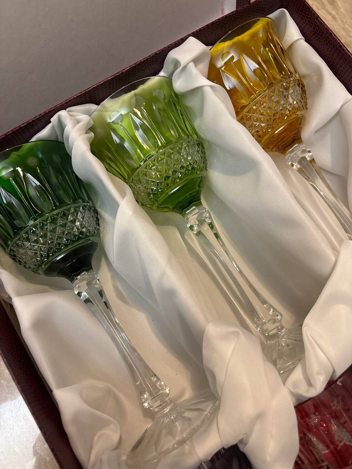 6 Roemers crystal wine glasses