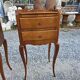 Pair of Louis XV style bedside tables in solid cherry wood.
