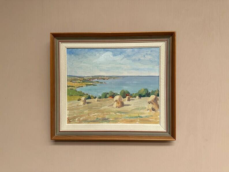 Original Swedish Oil on Panel – “Landscape” by Sven Atterling – Signed – Vintage & Framed – 57 × 49 cm (22.4" × 19.3")