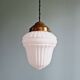 Art Deco pendant light in white opaline glass, 1920s-30s