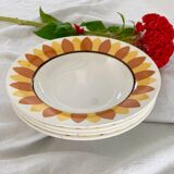Digoin Sarreguemines soup plates SUNFLOWER decor