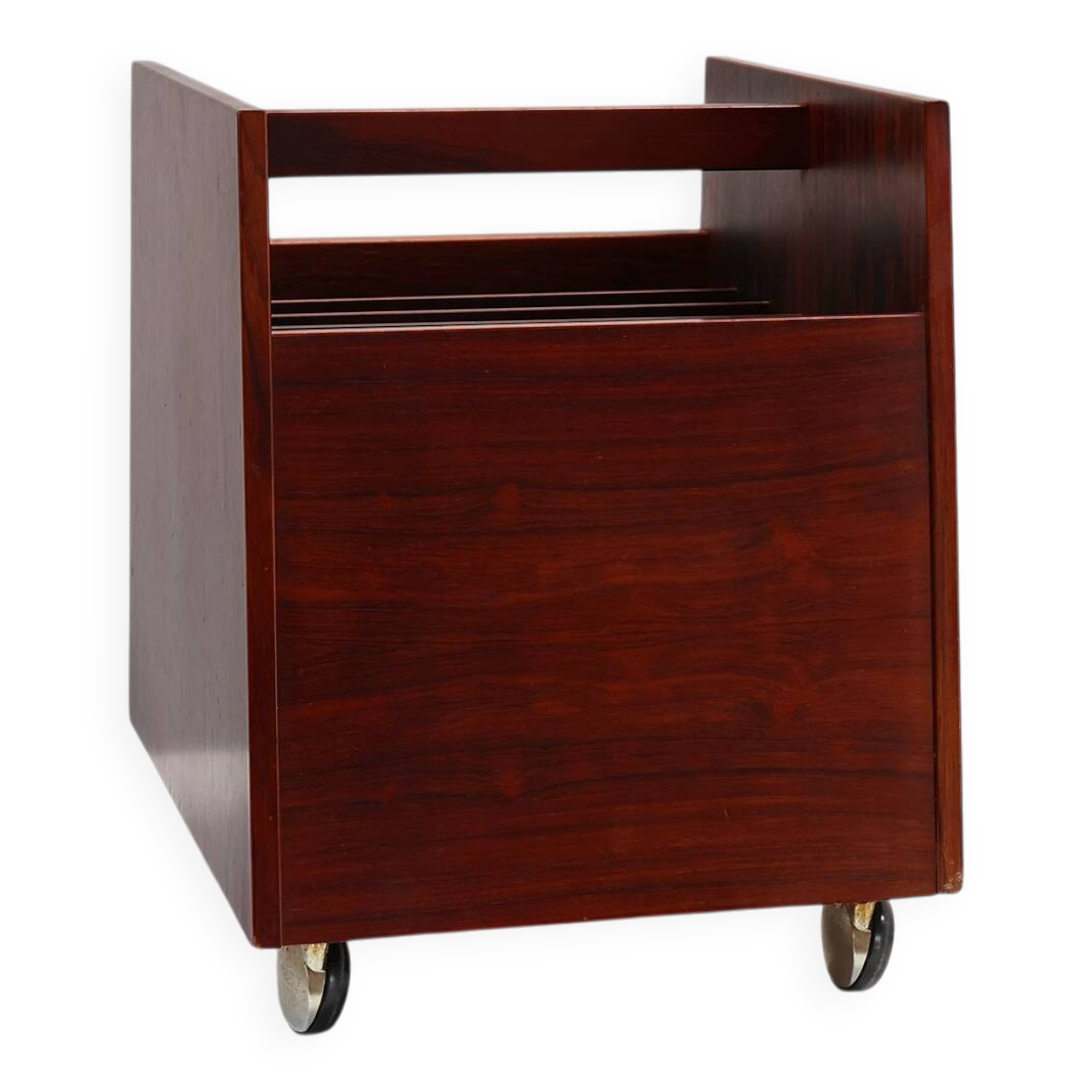 Magazine LP Caddy Rack by Rolf Hesland for Bruksbo, Norway 1970s