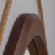 Miroir mural ovale vintage des années 1970 en bois, design italien