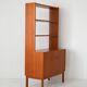 Vintage Scandinavian bookcase with hinged doors and open shelves