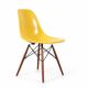 Set of 4 DSW chairs by Charles Eames - yellow fibreglass edition by Herman.