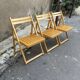Lot 3 folding chairs vintage wood design