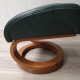 Mid - century leather armchair with footrest with relax function from himolla