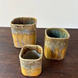 Set of 3 Art Nouveau flower pots by Gustav de Bruyn