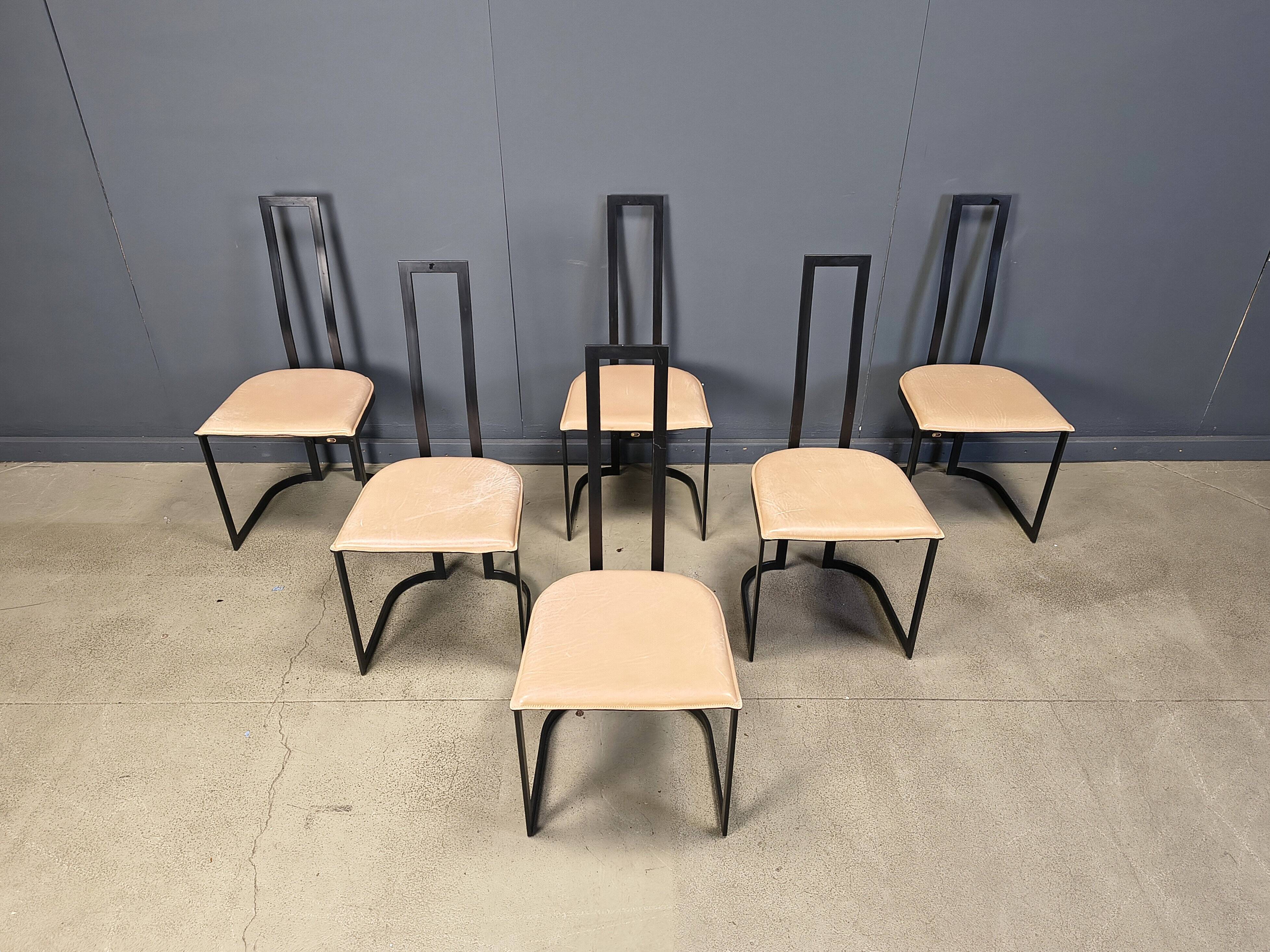 Gastone Rinaldi postmodern dining chairs for Thema Italy, 1980s - set