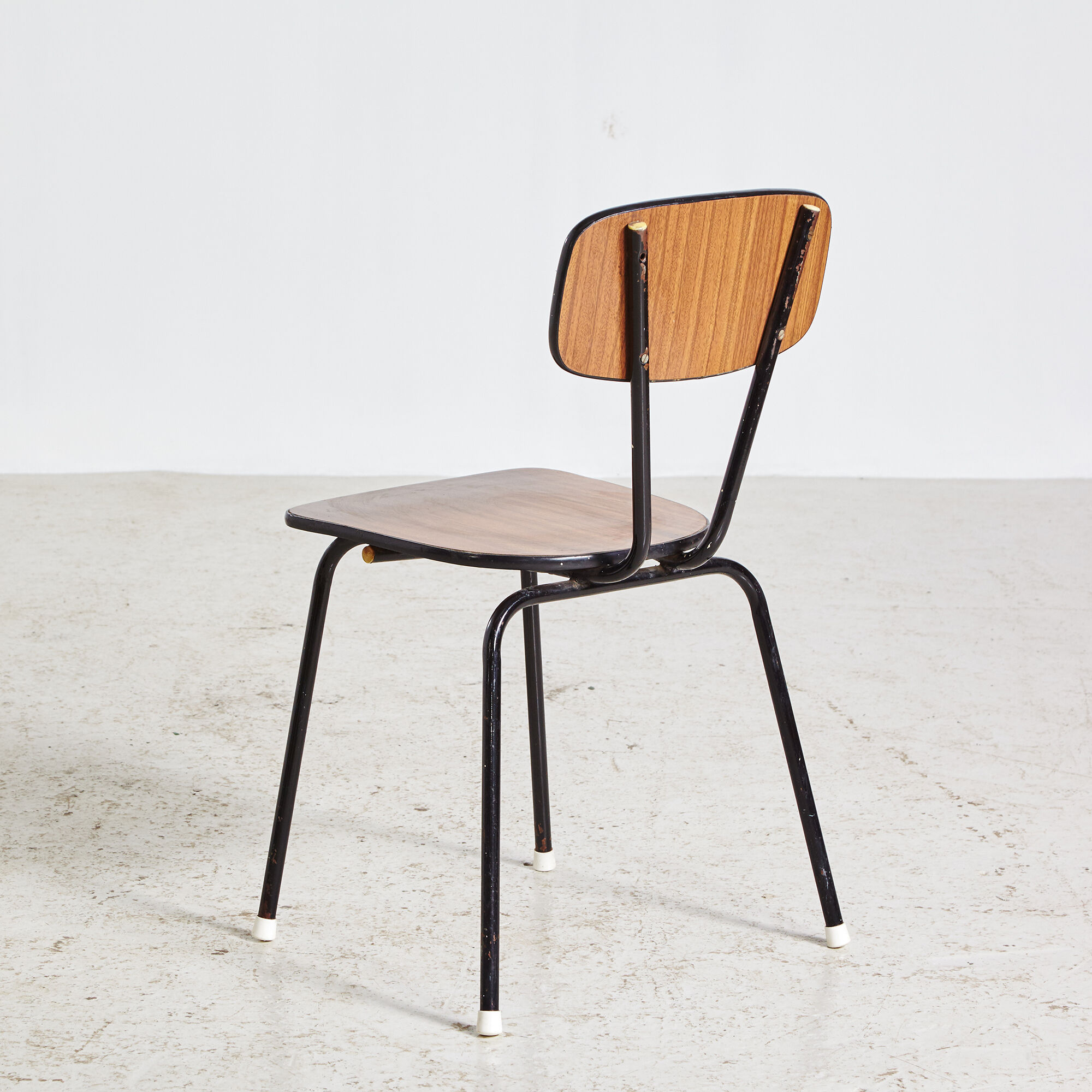 School chair on metal frame