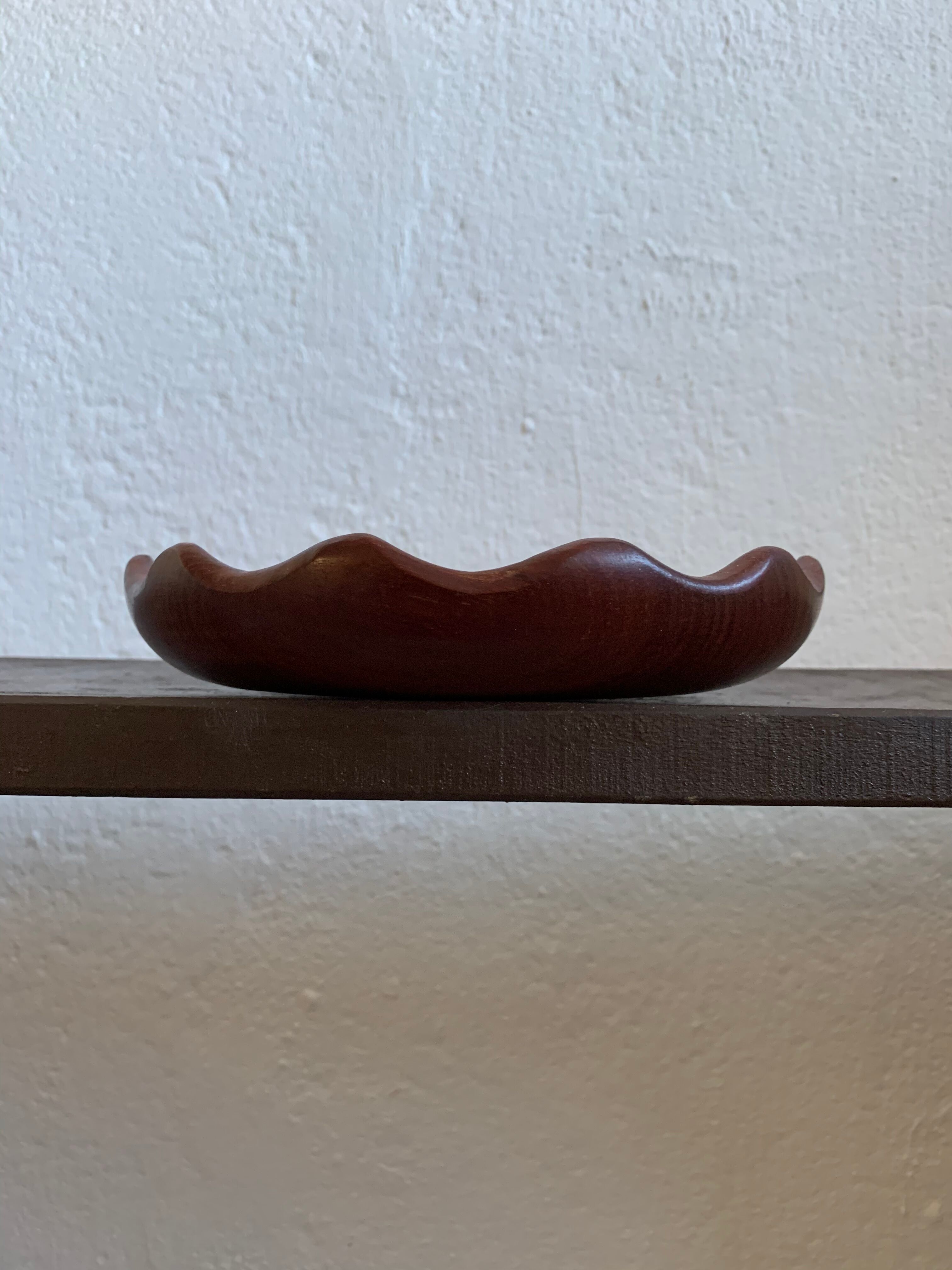 Vintage mahogany trinket bowl