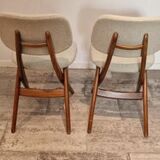 Set of 4 scissor chairs attributed to Louis Van Teeffelen for Wébé, 1975