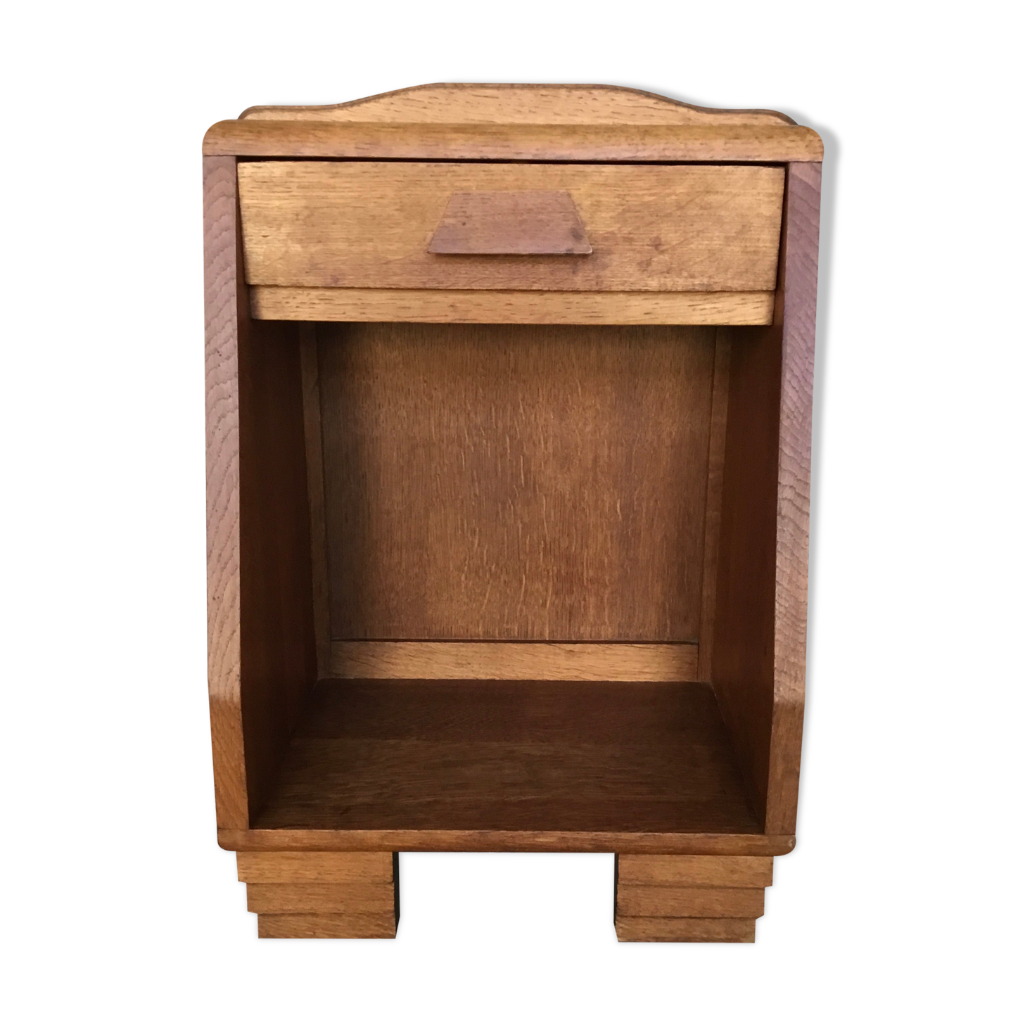 Modernist bedside in solid oak - 1950