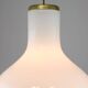 Big mid-century italian brass and opaline glass pendant lamp