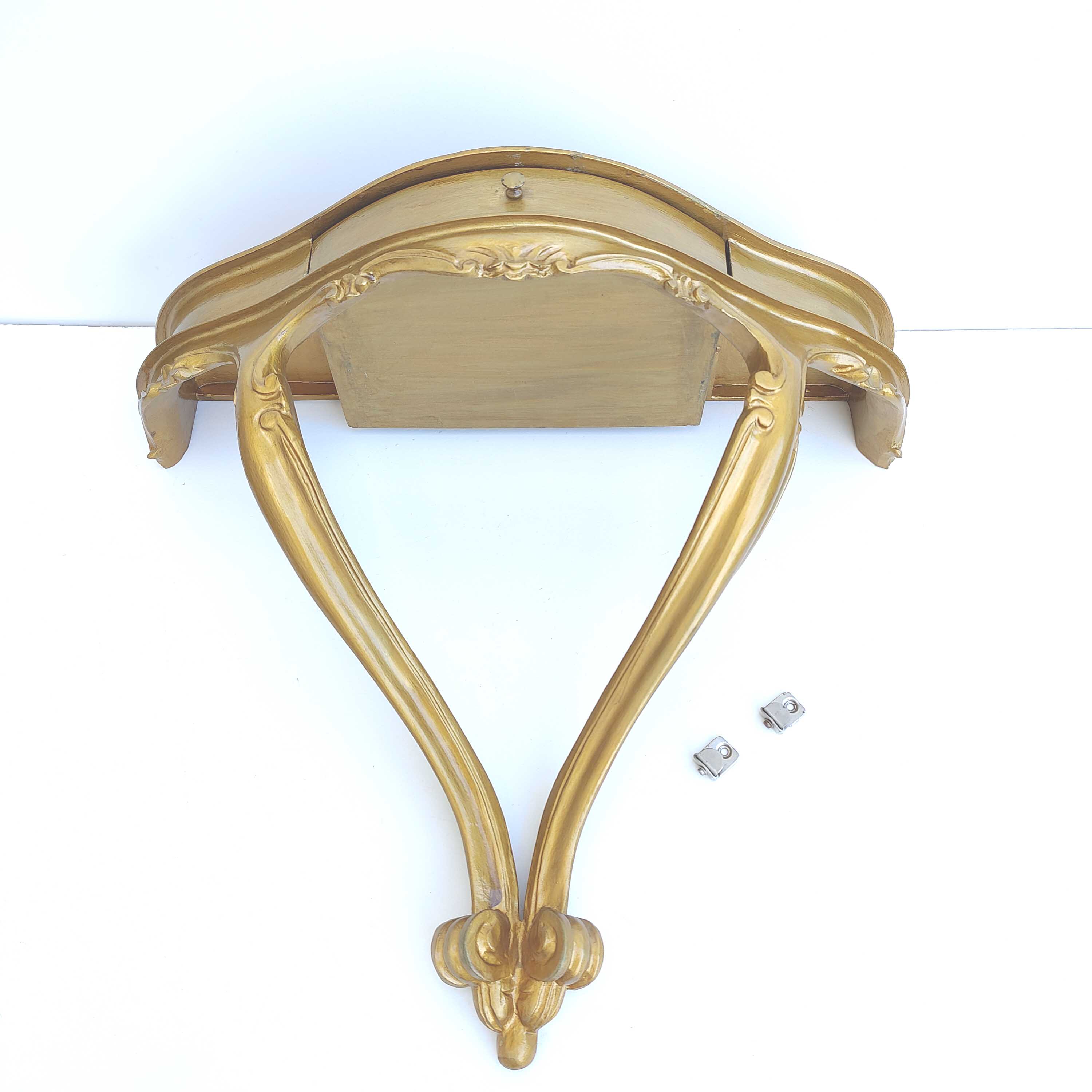 Wall console / gold shelf with drawer