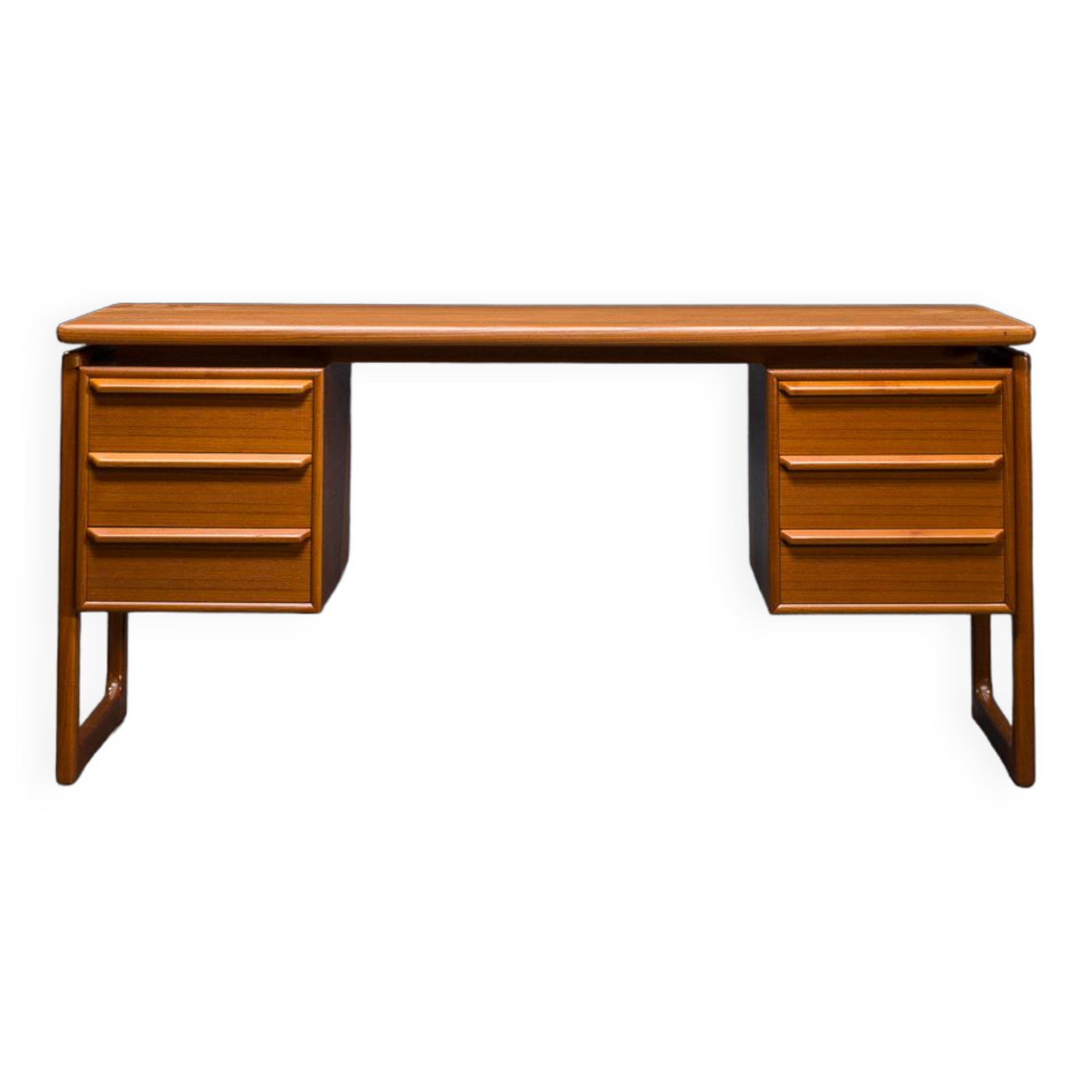 Mid-Century Teak Freestanding Desk from GV Møbler, 1970s