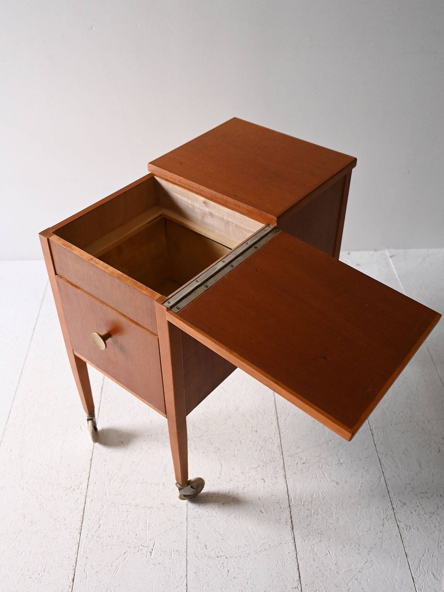 Scandinavian Vintage Mahogany Storage Trolley