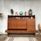 Maurice Pré high sideboard for Lieuvin in teak 1960