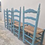 4 chaises paillées anciennes de style provençale