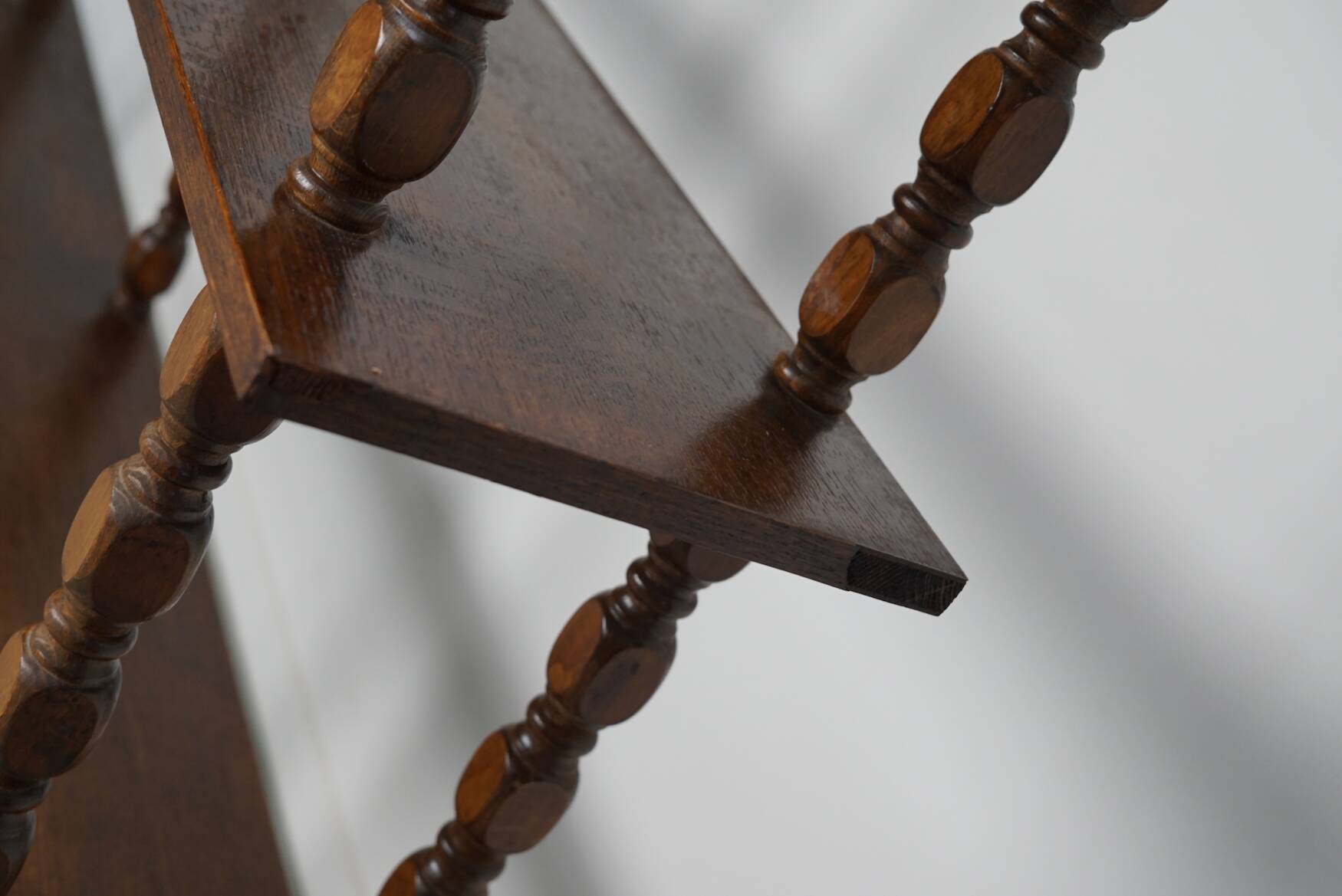 French Oak Mid-Century Bobbin Shelving Unit