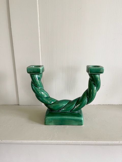 Double ceramic candle holder Longchamp France