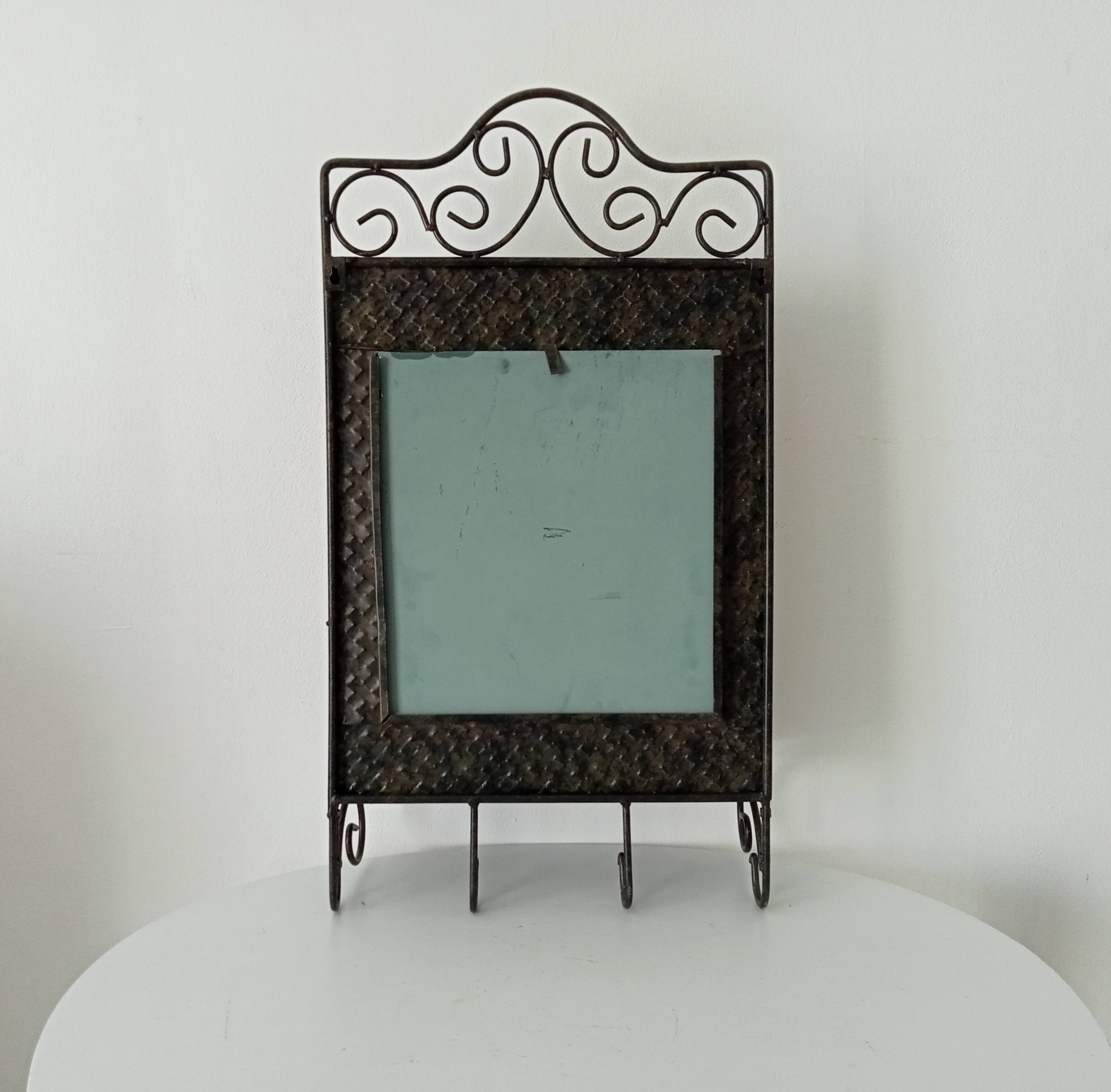 Vintage wrought iron tablet mirror
