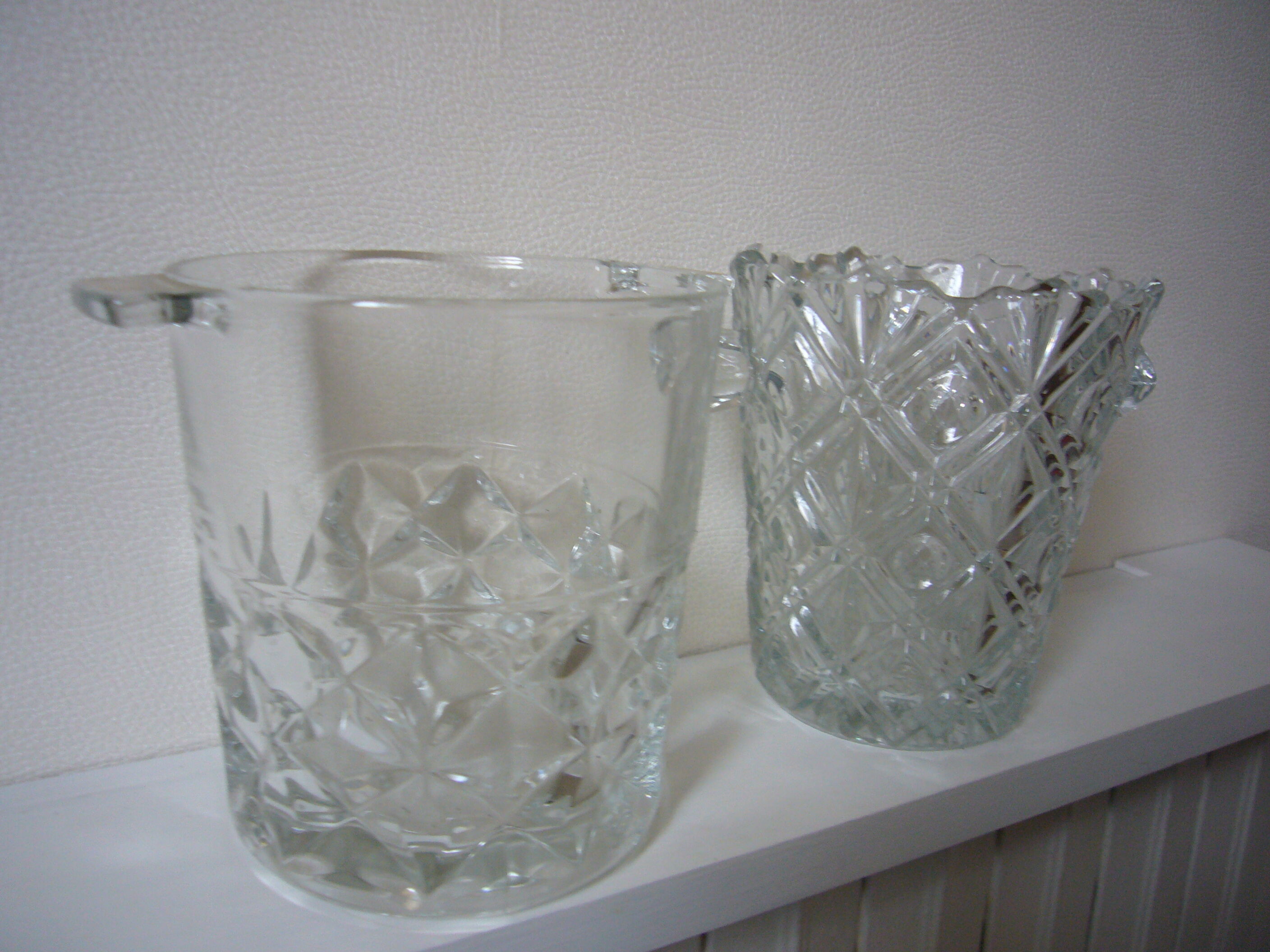 Lot of two vintage Crystal ice buckets