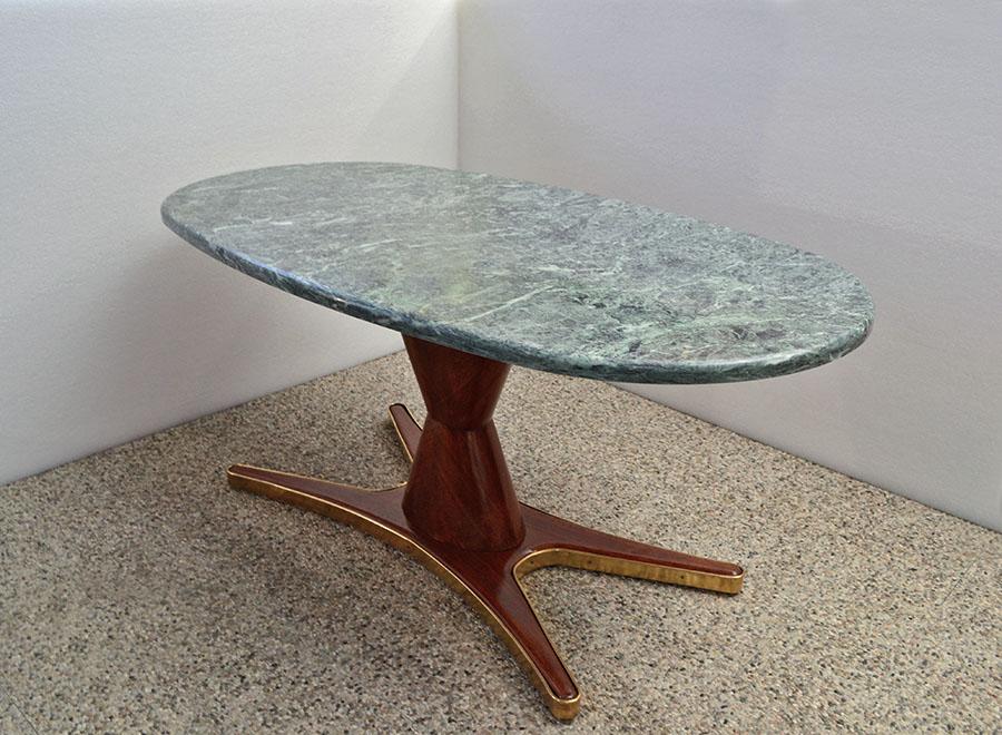 Table in rosewood and marble by Vittorio Dassi for Mobili Moderni Lissone, 1950