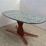 Table in rosewood and marble by Vittorio Dassi for Mobili Moderni Lissone, 1950