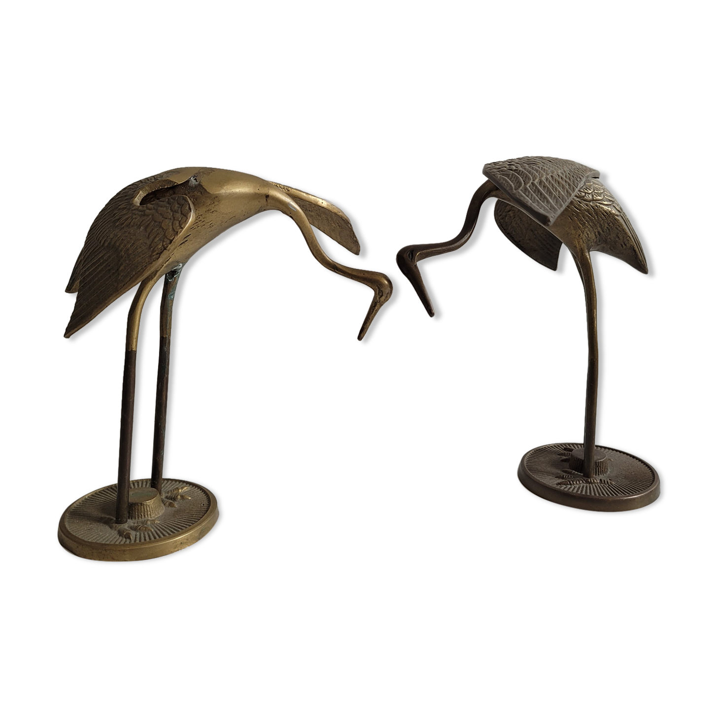 Duo herons brass wings