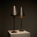 Impressive pair of table lamps by Lam Lee for Leeazanne, 1990s