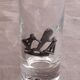 Glass liquor glass with tin sconces signed J. de Rey
