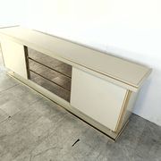 Buffet vintage en laiton et laque, années 1970