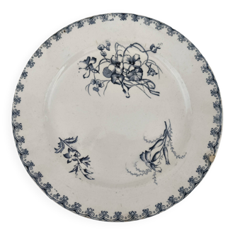 Art Nouveau dessert plate Terre de Fer U&C Sarreguemines model Véga