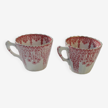2 Lunéville earthenware coffee cups Tsarine model