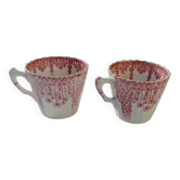 2 Lunéville earthenware coffee cups Tsarine model