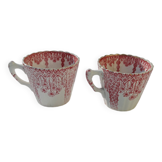 2 Lunéville earthenware coffee cups Tsarine model