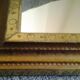 Vintage mirror in brass and wood 15x25cm