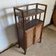 Meuble de rangement en rotin tissé et bambou vintage années 70