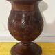 Vintage Turned and Carved Wooden Vase - Vine Decor H 28 cm