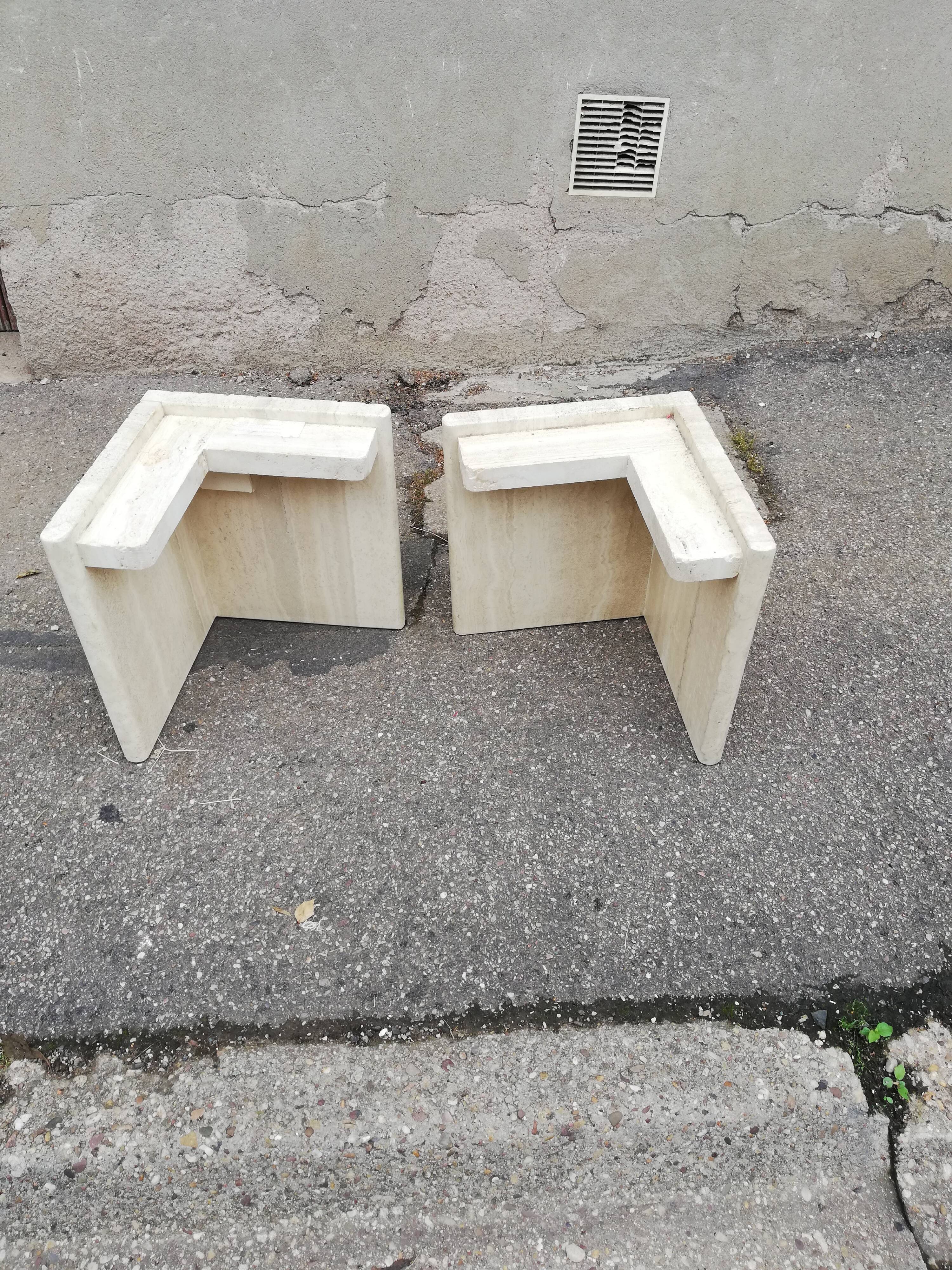 Travertine diamond coffee table