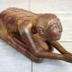 Burmese Buddhist monk statue in prayer, 19th century.