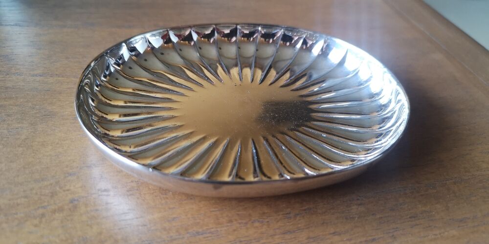 Art Deco silver metal soap holder - 1930s