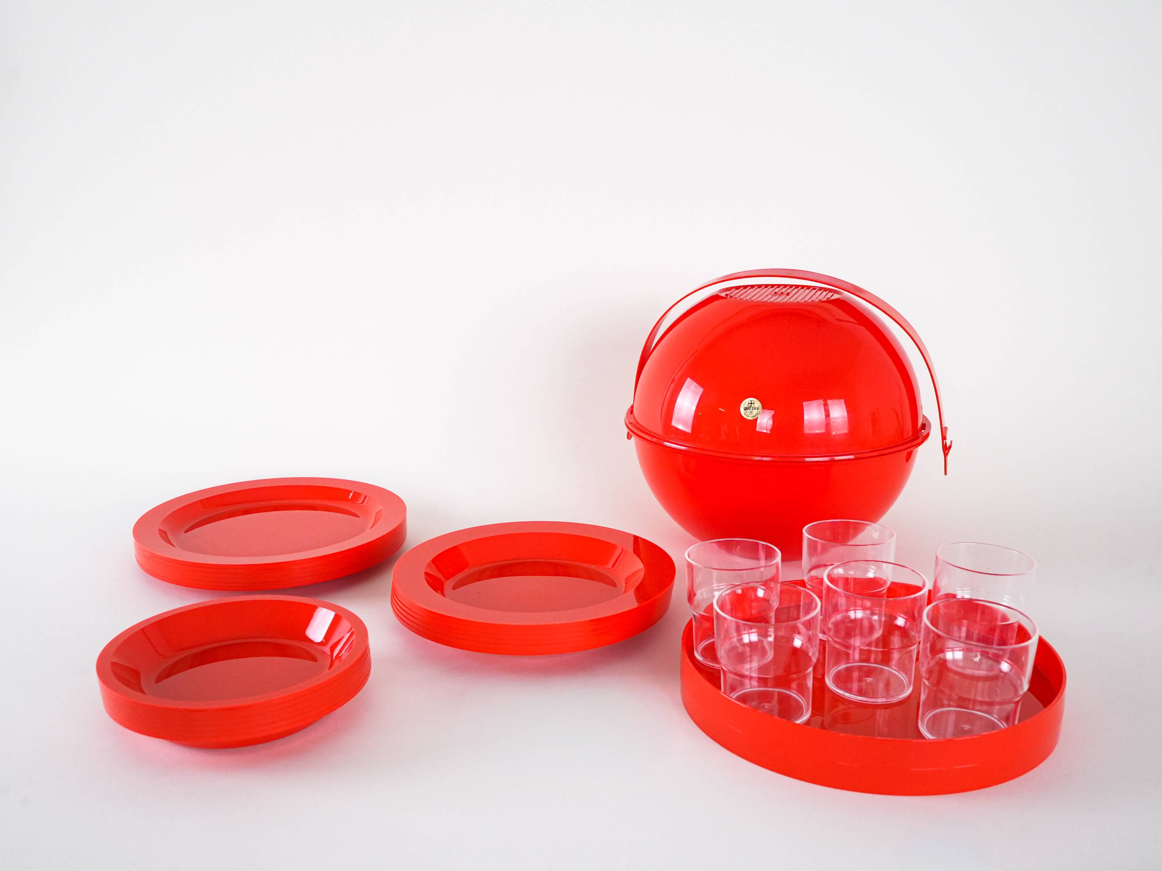 Picnic set, Italian design, 1970s, manufactured by Fratelli Guzzini