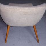 50s 60s beige low chair