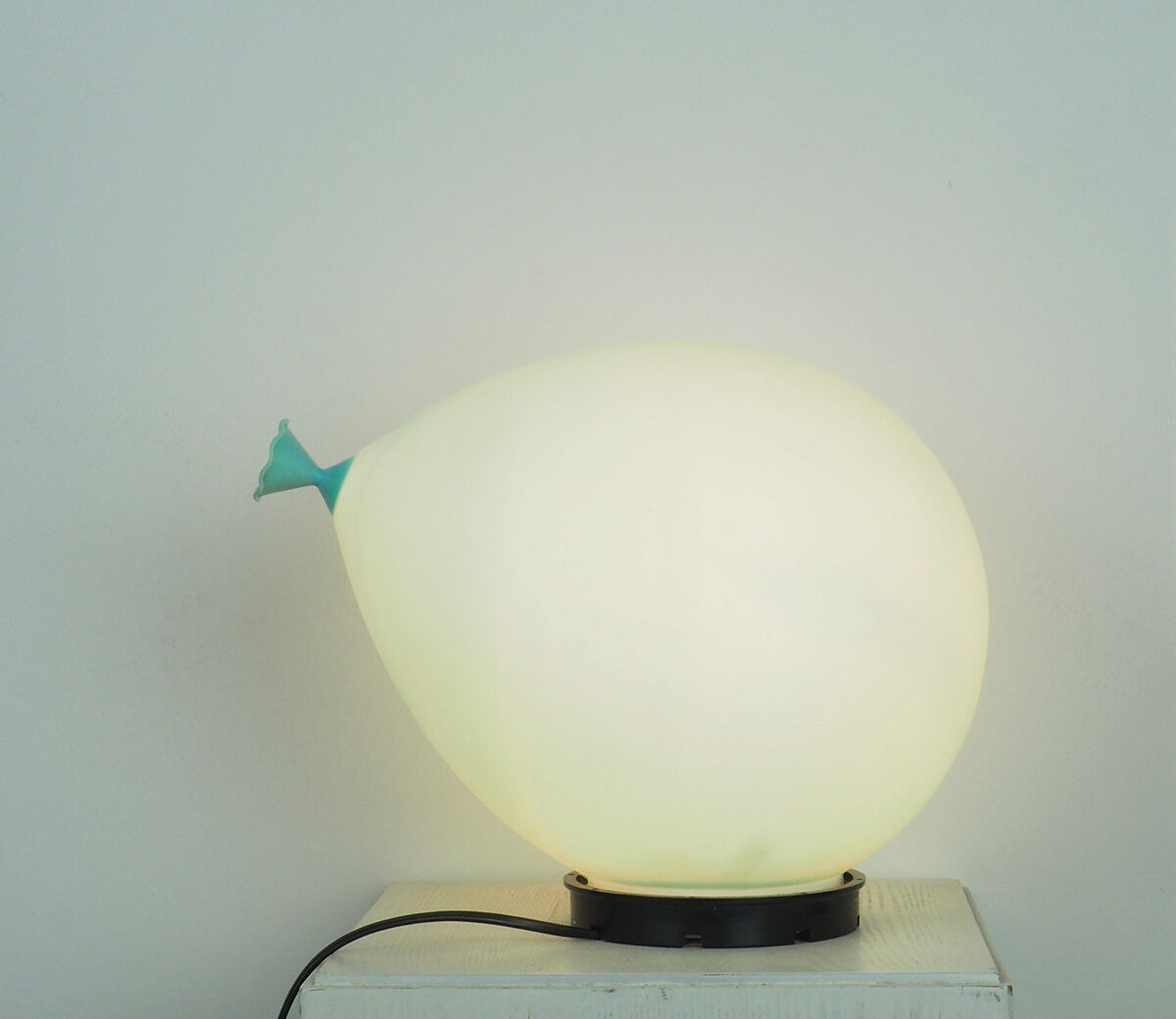 Vintage blue balloon table lamp by Yves Christin for Bilumen, 1980s