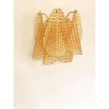 Contemporary Modern Gold "Granigli" "Rondini" Murano Glass Wall Sconces Set.